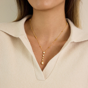 Colliers Pendentifs Pour Femmes, Élégants Et Ronds, En Acier Inoxydable, Étanches Et Anti-Ternissement, Couleur Or h5 Image4