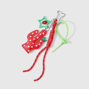 Porte-Clés En Cuir De Cactus Rouge Pour Femmes h5 Image4
