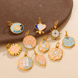 Pendentifs Pour Femmes En Acier Inoxydable Doré, À Motif Géométrique, Étanches Et Anti-Ternissement h5 Image3