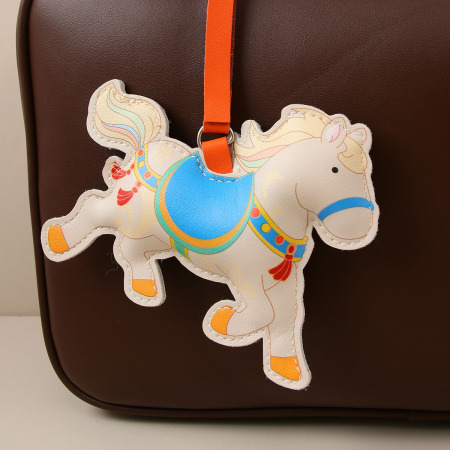 Porte-clés miniatures en polyuréthane pour femme, motif poney, de la série Simple 2