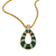 Collier pendentif goutte d'huile ajourée en chrysobéryl Image2