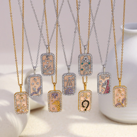 Collier pendentif femme en acier inoxydable, étanche et résistant à la décoloration, avec constellation quotidienne (1 pièce)
