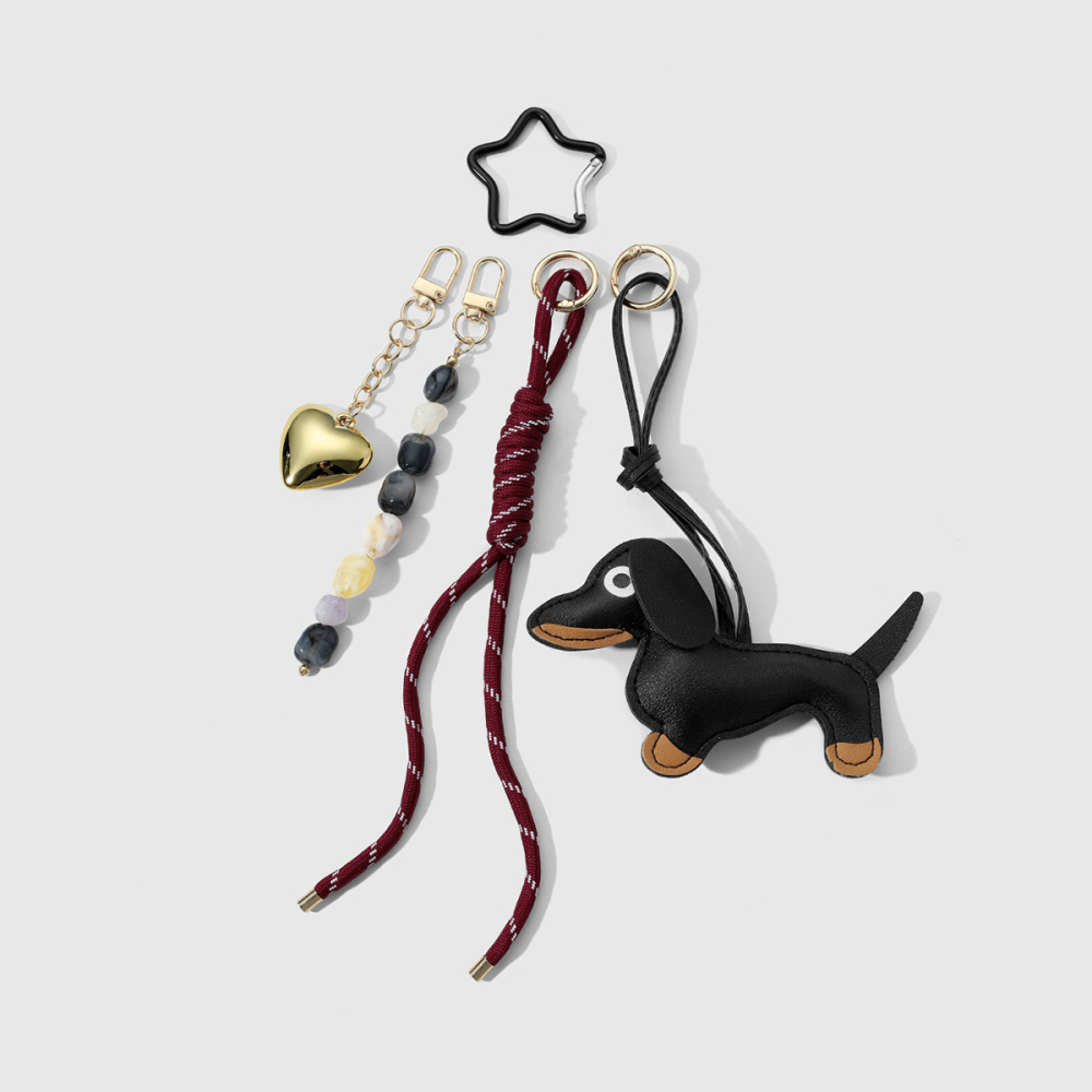 Porte-Clés En Cuir Pour Femme, Motif Teckel Rétro Image4