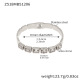 Z518 - Bracelet en pierre de verre blanc couleur acier Image4