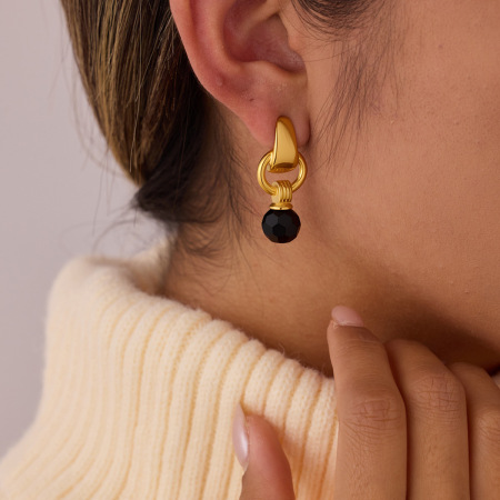 Boucles d'oreilles pendantes pour femme, de forme irrégulière, en acier inoxydable doré, imperméables et anti-ternissement, collection Luxious Series