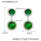 TXF508 - Boucles d'oreilles en acier et pierre verte Image24