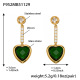F952 - Boucles d'oreilles cœur vert en zircon Image7