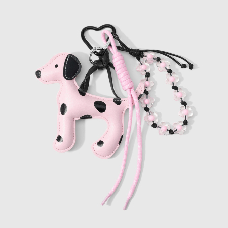 Perles roses à pois pour sac à main en cuir pour femme