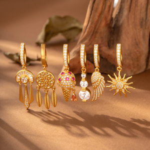 Piercings De Nombril Exquis En Zircon Couleur Cuivre Doré Et Ailes De Papillon h5 Image4