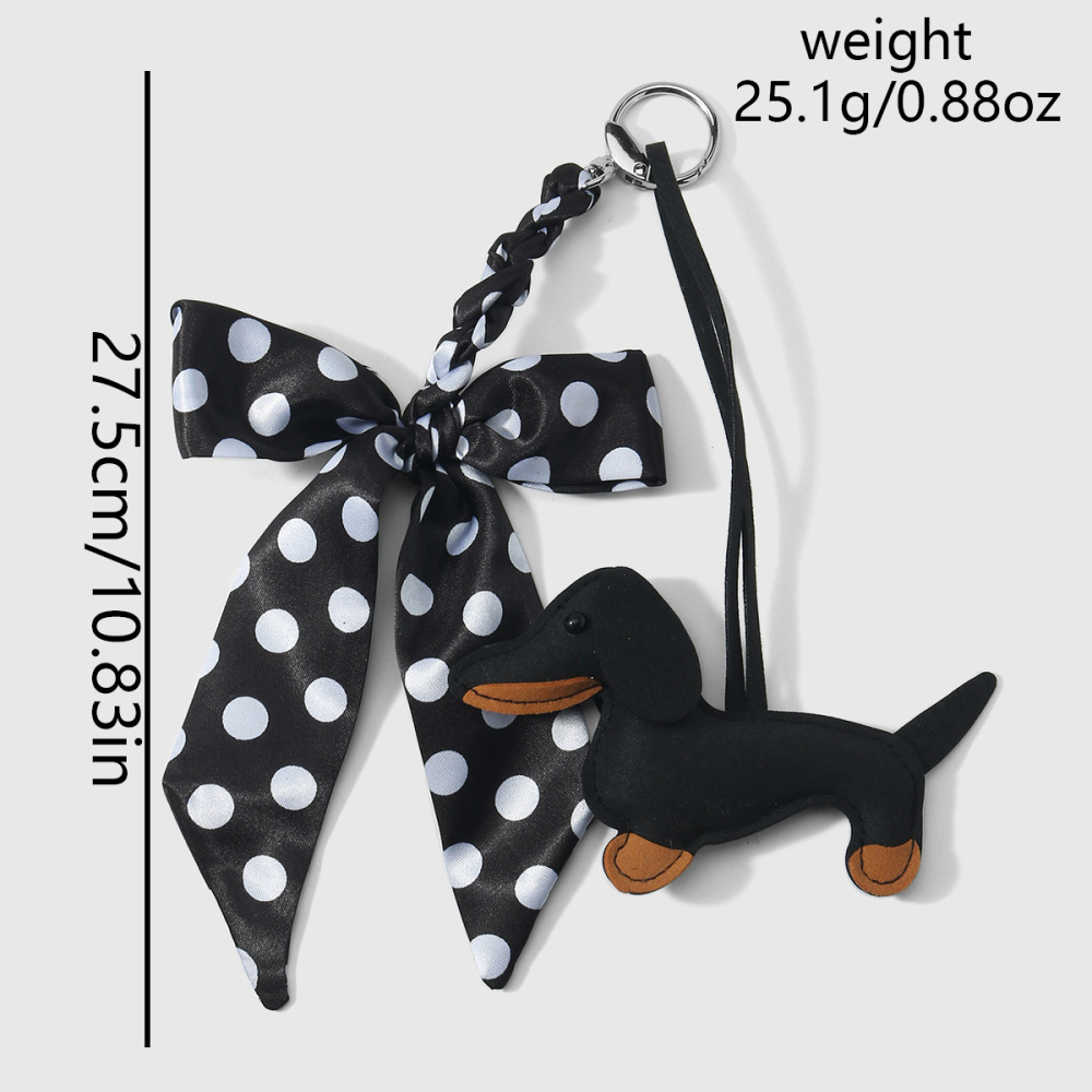 1 Breloque De Sac Pour Femme En Polyester Avec Nœud Papillon Teckel Image2