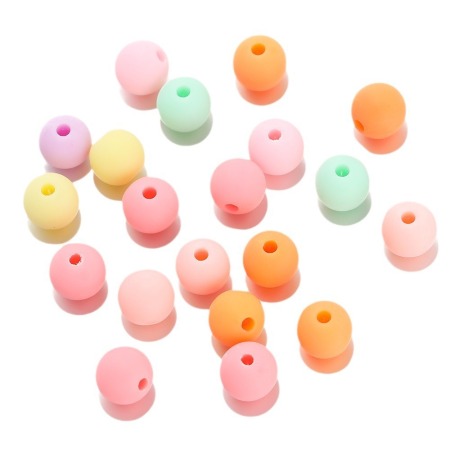 Perles de bijoux rondes en acrylique à polir mat à faire soi-même 2