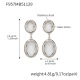 F957 - Boucles d'oreilles en acier et pierre blanche facettée Image13