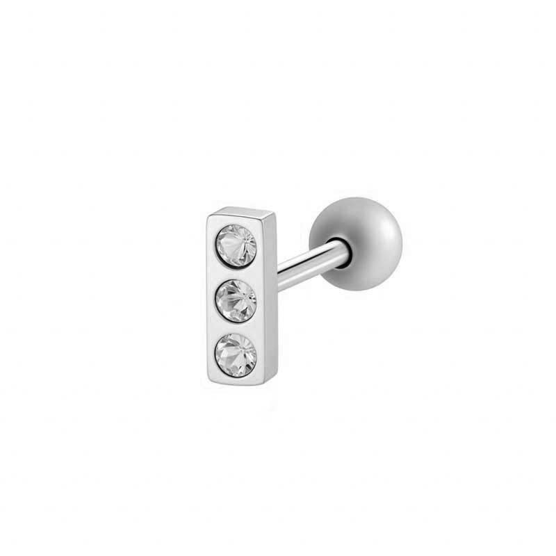 Boucles D'Oreilles Piercing Pour Femmes, En Acier Inoxydable Géométrique Étanche, Couleur Or Et Zircon. 