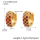 Boucles d'oreilles F1212 en zircon rouge - Grande taille Image10