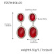 F957 - Boucles d'oreilles en acier et pierre rouge à facettes Image15