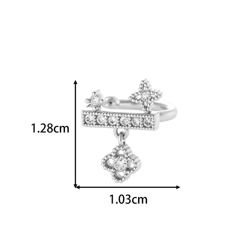 Boucles D'Oreilles À Clip Pour Femme, Délicates Boucles D'Oreilles Papillon Couleur Cuivre Doré Avec Zircon. Image2