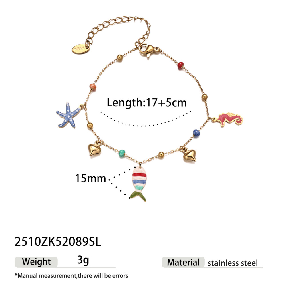 Ensemble De Colliers Pour Femmes « Brilliant Fish » En Acier Inoxydable Étanche Couleur Or (1 Pièce)