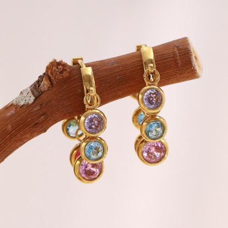 Boucles d'oreilles pendantes pour femme, collection luxe Daily Tassel, en acier inoxydable étanche (1 paire).