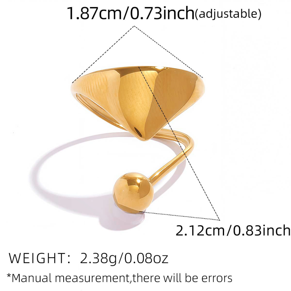 Bagues Simple Series Daily Triangle En Acier Inoxydable Étanche Couleur Or Image2