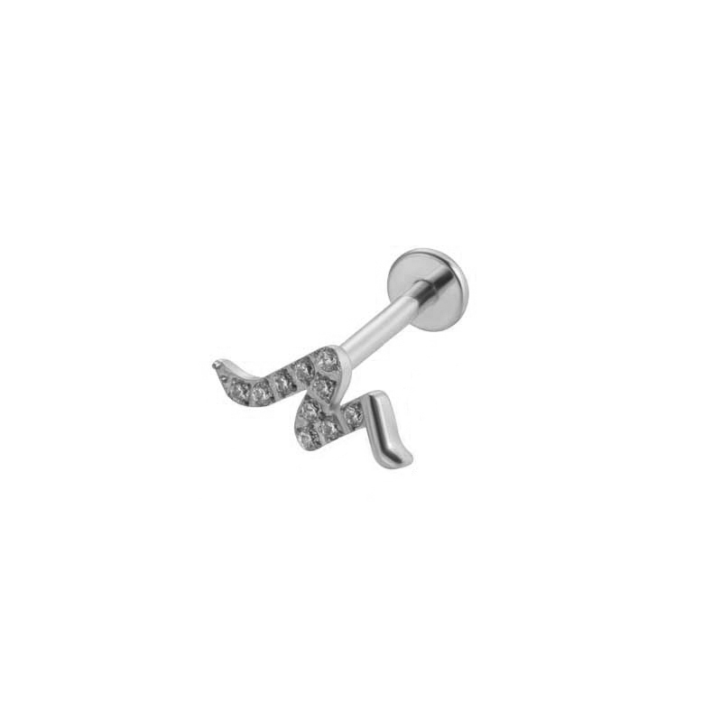Boucles D'Oreilles Piercing Rectangulaires Pour Femmes, En Alliage De Titane Astm F136, Couleur Or, Avec Zircon.
