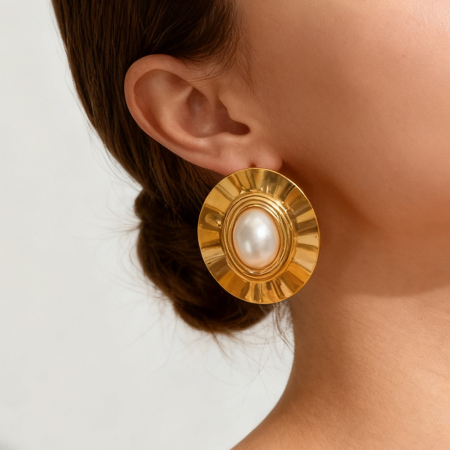 1 paire de boucles d'oreilles puces élégantes pour femmes, en acier inoxydable hypoallergénique, imperméables et inaltérables. 2