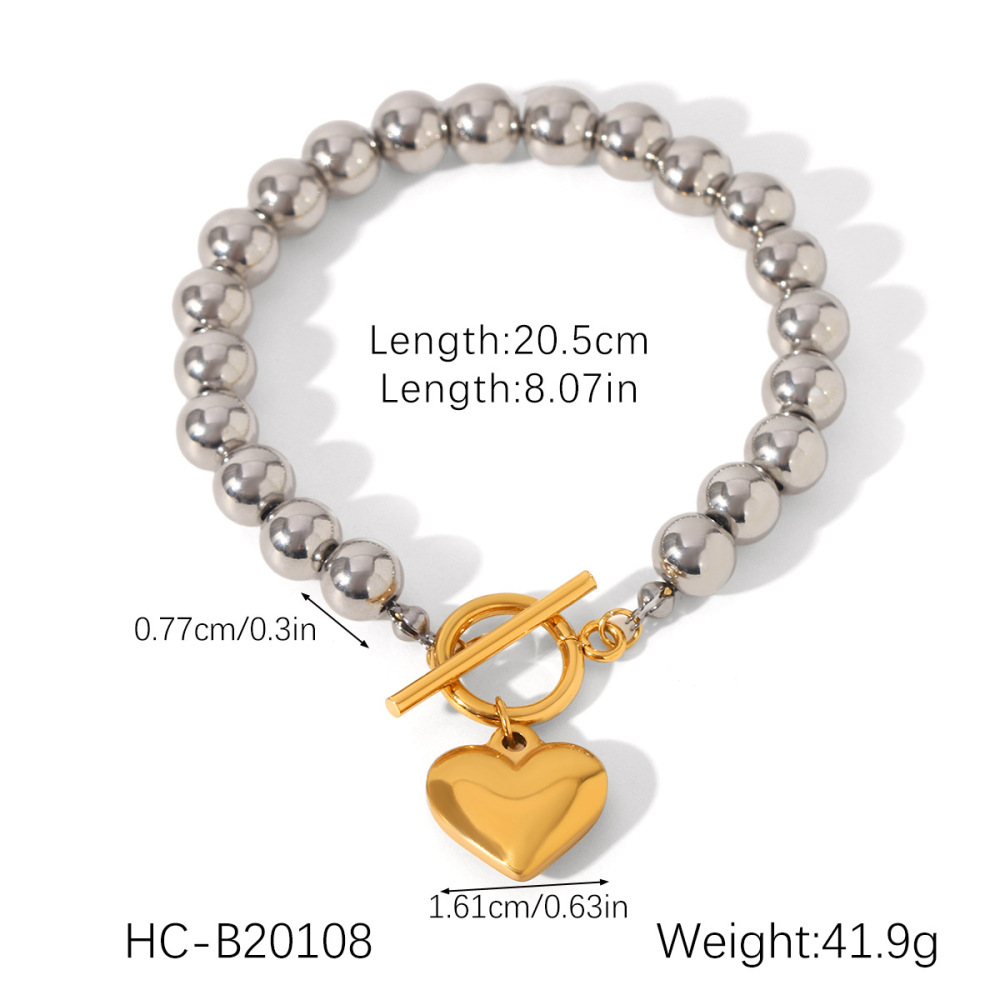 Ensemble Collier Et Pendentif En Acier Inoxydable Étanche Couleur Or, Motif Cœur h5Image2