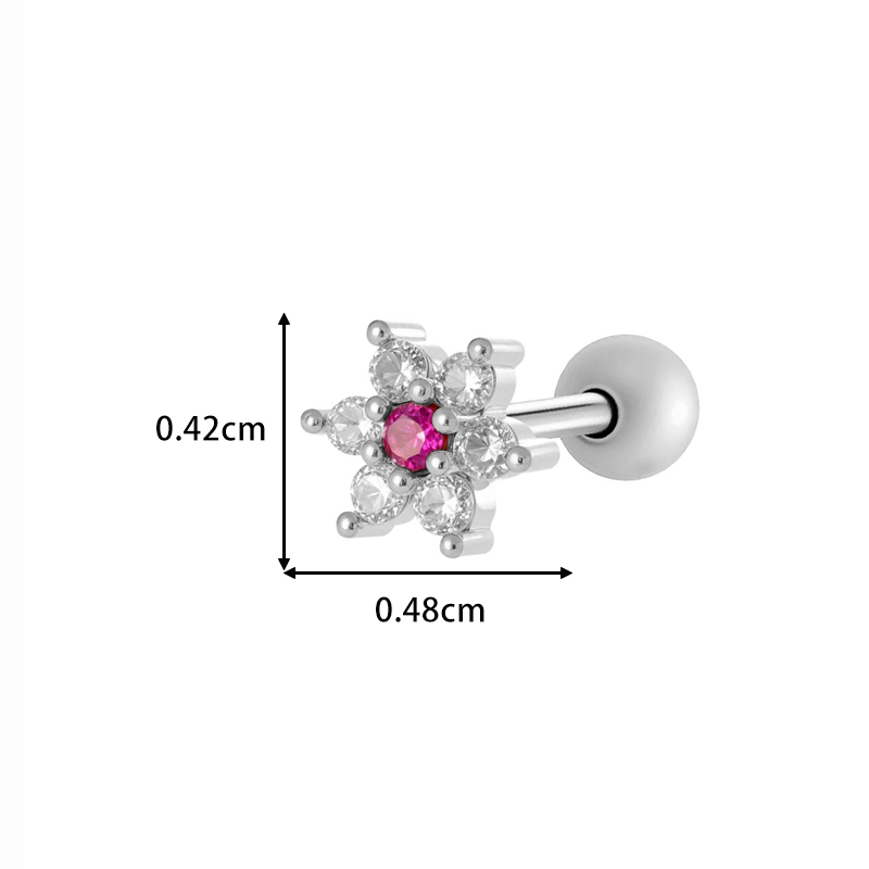 Boucles D'Oreilles De Piercing Pour Femme, Ornées De Zircon, En Forme De Cœur, De Fleur Et De Papillon, Couleur Cuivre Doré, Imperméables Et Anti-Ternissement. Image2