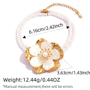 Bracelet Étanche En Acier Inoxydable En Forme De Fleur - Magnifique Bracelet En Acier Inoxydable h5 Image2