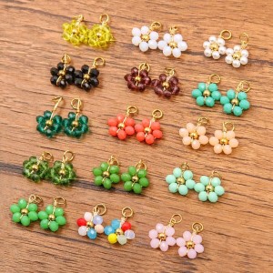 Pendentifs Pour Femmes En Acier Inoxydable Étanche, Ornés De Délicates Fleurs En Cristal Naturel h5
