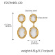 F957 - Boucles d'oreilles en or avec pierre blanche facettée Image2