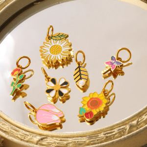 Pendentifs Pour Femmes En Acier Inoxydable Couleur Or, Imperméables Et Anti-Ternissement, À Base De Plantes Naturelles h5 Image3