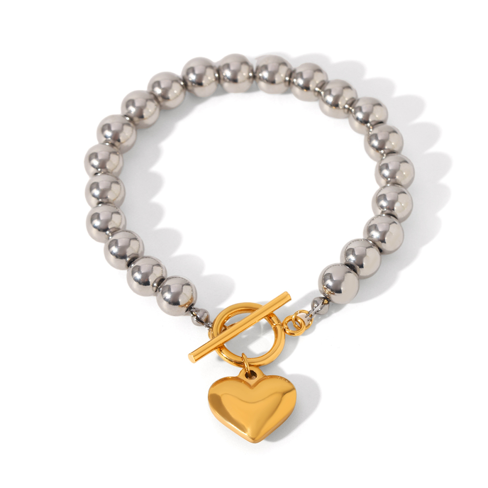 Ensemble Collier Et Pendentif En Acier Inoxydable Étanche Couleur Or, Motif Cœur