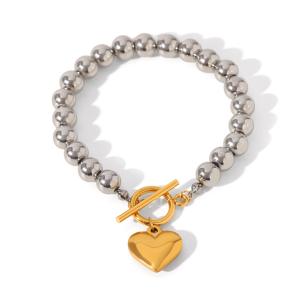 Ensemble Collier Et Pendentif En Acier Inoxydable Étanche Couleur Or, Motif Cœur h5