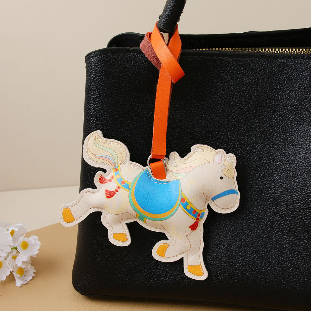 Porte-Clés Miniatures En Polyuréthane Pour Femme, Motif Poney, De La Série Simple 