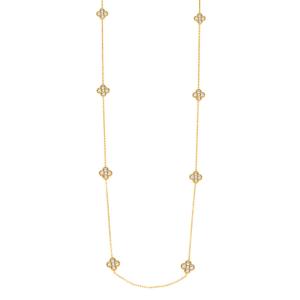 Colliers Longs Pour Femmes Classic Clover En Acier Titane, Imperméables Et Anti-Ternissement, Couleur Or h5 