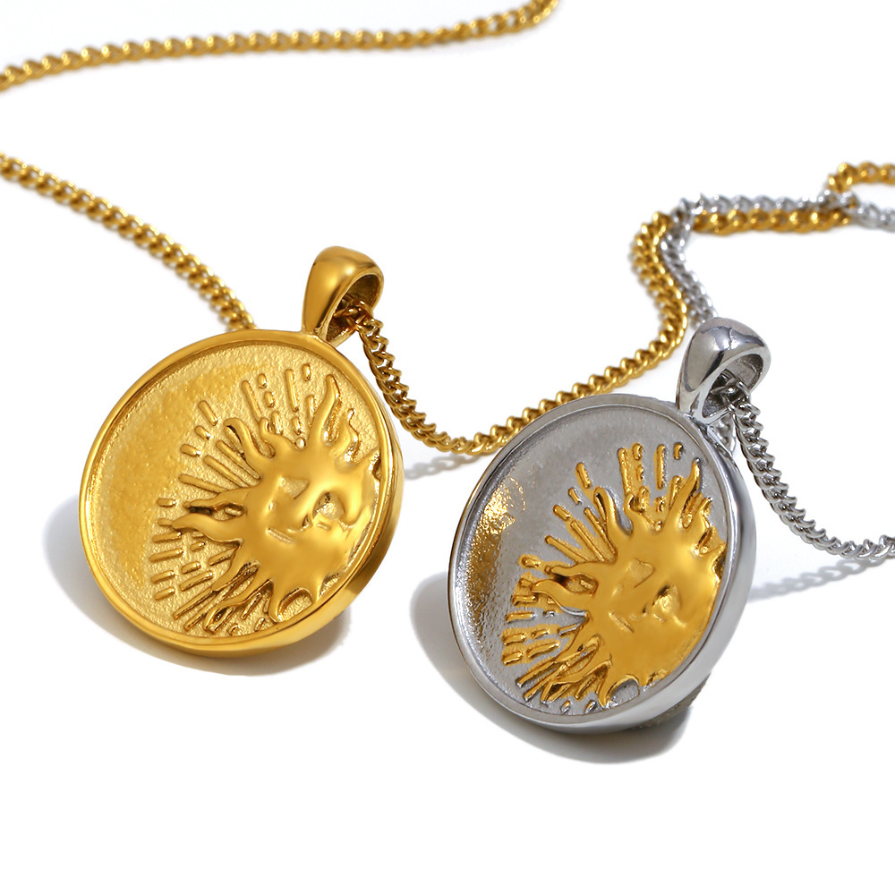 Collier Pendentif Simple Et Quotidien En Acier Inoxydable Étanche Pour Femme (1 Pièce) h5Image3