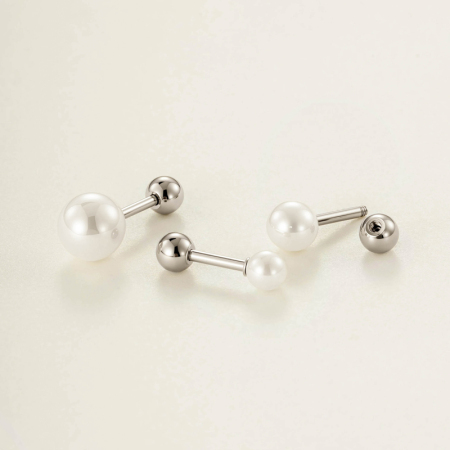 Boucles d'oreilles piercing pour femme, perles d'imitation simples 2