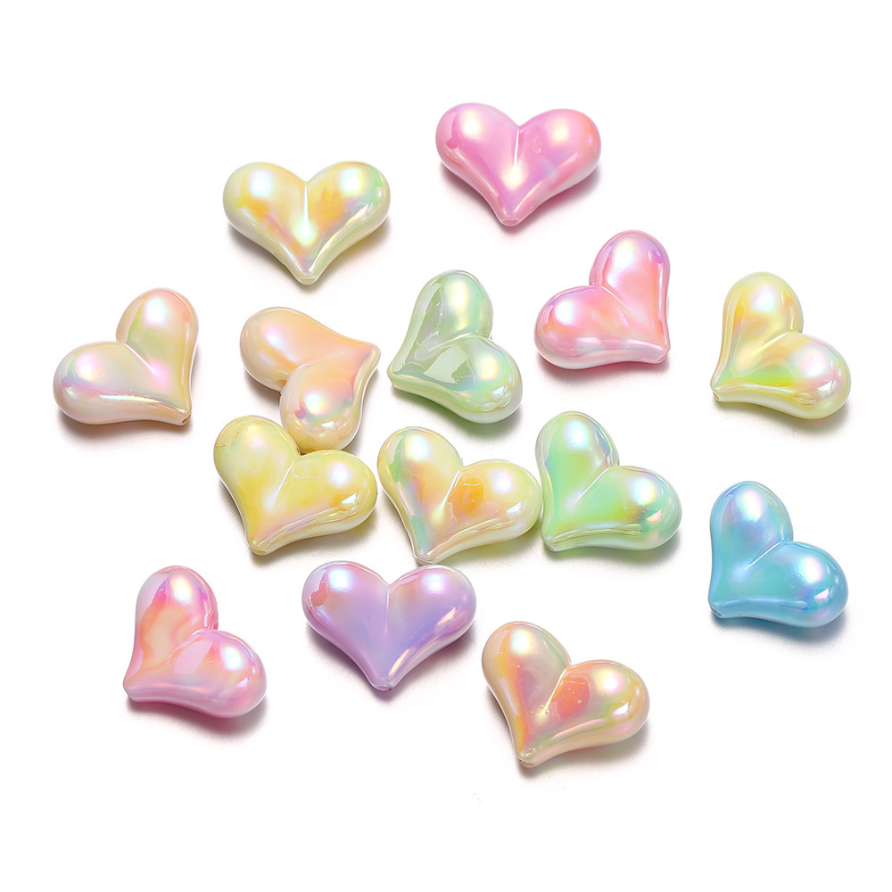 Perles Acryliques En Forme De Cœur Colorées Uv À Faire Soi-Même Image2