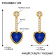 F952 - Boucles d'oreilles cœur en zircon bleu Image9