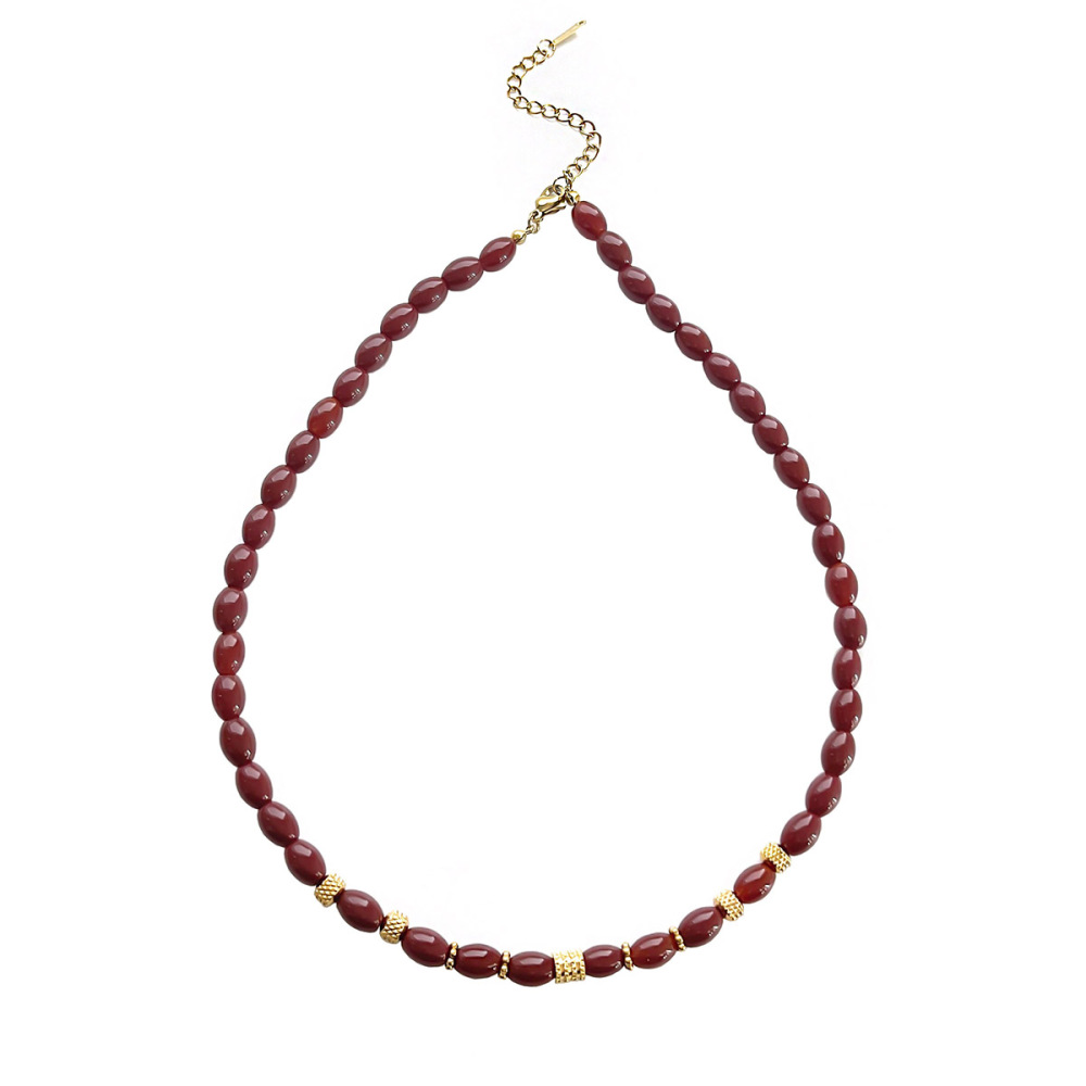 Collier De Perles Étanches En Verre Et Acier Inoxydable (1 Pièce) 