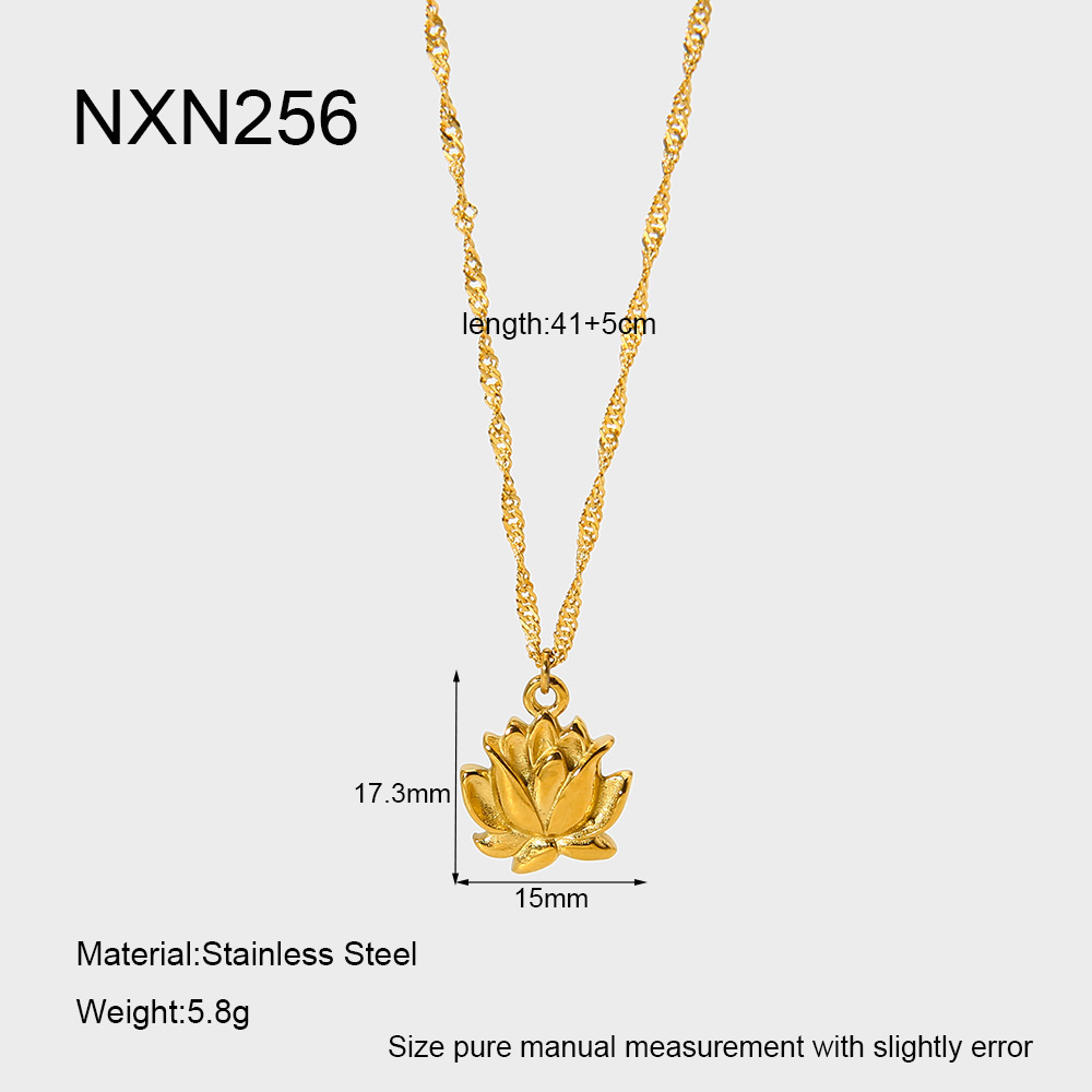 Collier Pendentif Femme Daily Chain Plant En Acier Inoxydable Étanche Couleur Or (1 Pièce) 