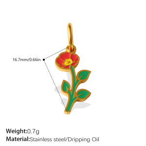 Pendentifs Pour Femmes En Acier Inoxydable Couleur Or, Imperméables Et Anti-Ternissement, À Base De Plantes Naturelles h5 