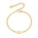 E198 - Bracelet double couche doré 16+5 cm 