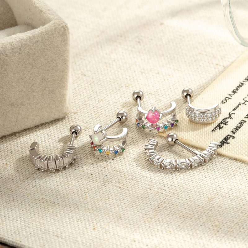 Boucles D'Oreilles Piercing Pour Femme, Délicates, En Forme D'Étoile, Couleur Cuivre Doré, Avec Zircon. h5Image3