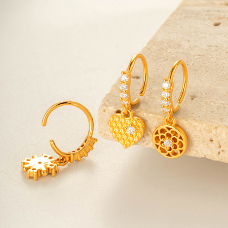 Piercing de nez pour femme Bold Heart, étanche et anti-ternissement, couleur cuivre doré, orné de zircon. 2