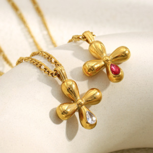 Collier Pendentif Croix Quotidienne Simple En Acier Inoxydable Étanche Pour Femme (1 Pièce) h5 Image3