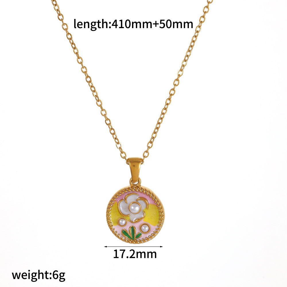 Colliers Pendentifs Pour Femmes En Acier Inoxydable, Couleur Or, Avec Pendentif Cœur Et Fleur Onirique 