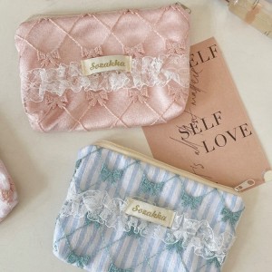 Trousse De Maquillage Pour Femme Avec Nœud Papillon Fleuri, Collection Romantique h5 Image4