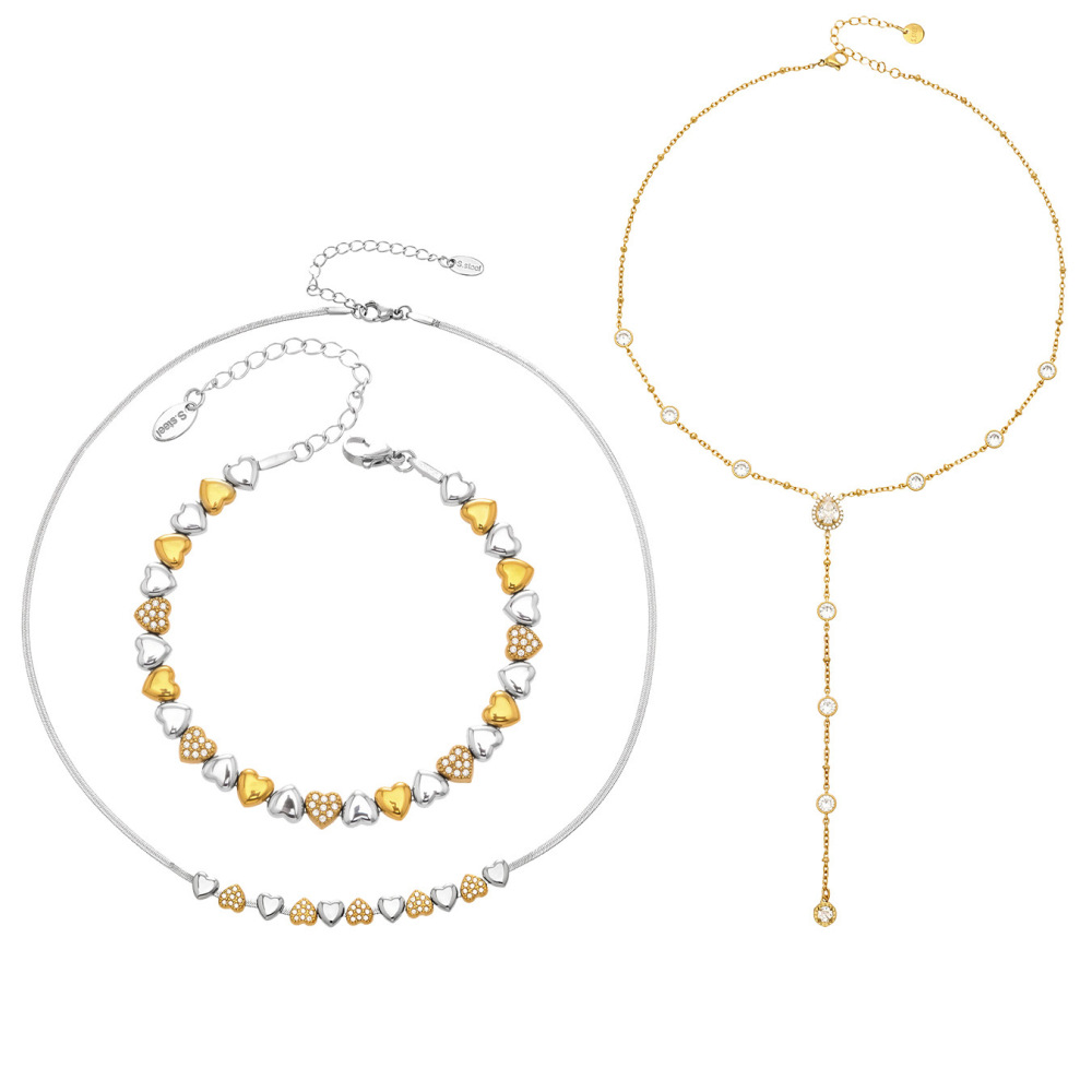 Colliers Pendentifs Pour Femmes En Acier Inoxydable, Couleur Or Et Argent, Avec Pendentif Cœur Simple, Étanche Et Anti-Ternissement Image5