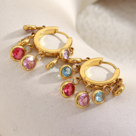 Boucles d'oreilles pendantes pour femme, collection luxe Daily Tassel, en acier inoxydable étanche (1 paire). 2